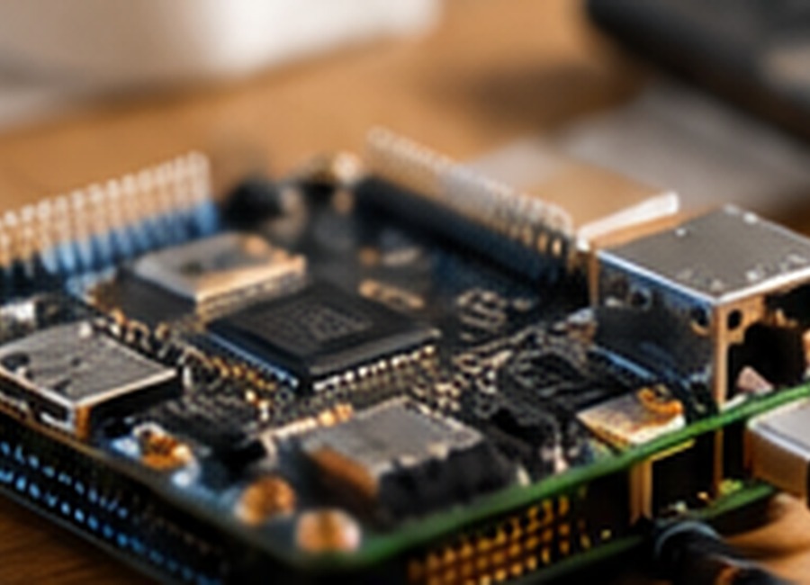 Electronics hardware on a workbench